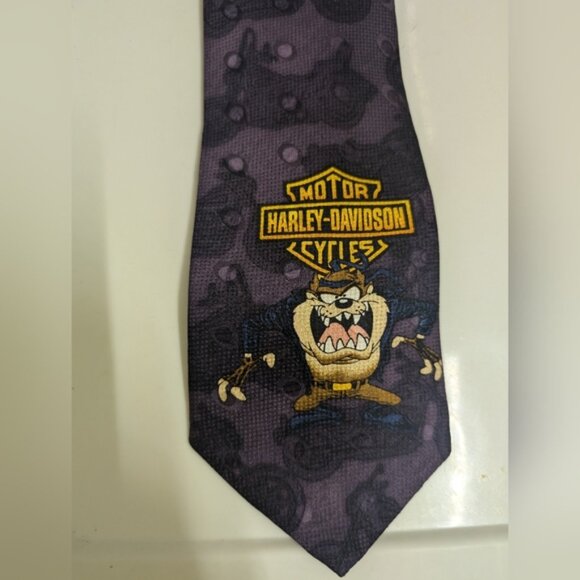 Looney Tunes x Harley Davidson Silk Tazmania Tie - Picture 4 of 9